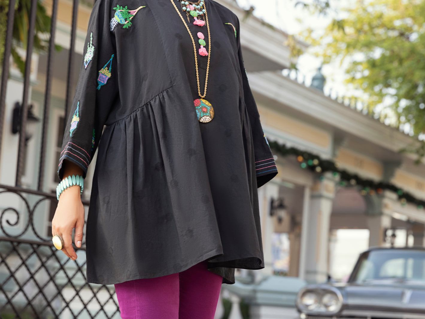 Black Dobby Tunic - ALP-LK-1360