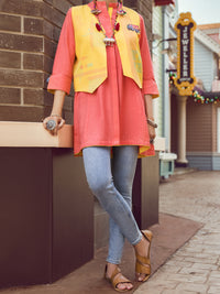 Pink Dobby Tunic - ALP-LK-1363