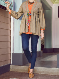 Army Green Dobby Tunic - ALP-LK-1365