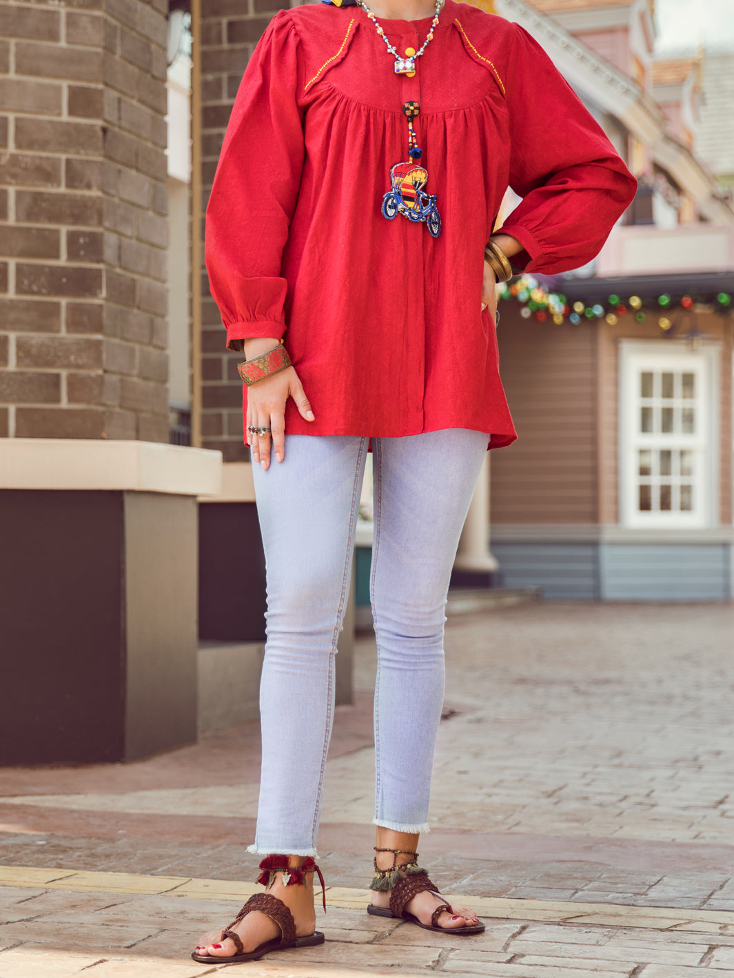 Red Dobby Tunic - ALP-LK-1366