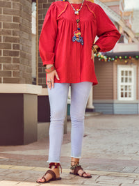 Red Dobby Tunic - ALP-LK-1366