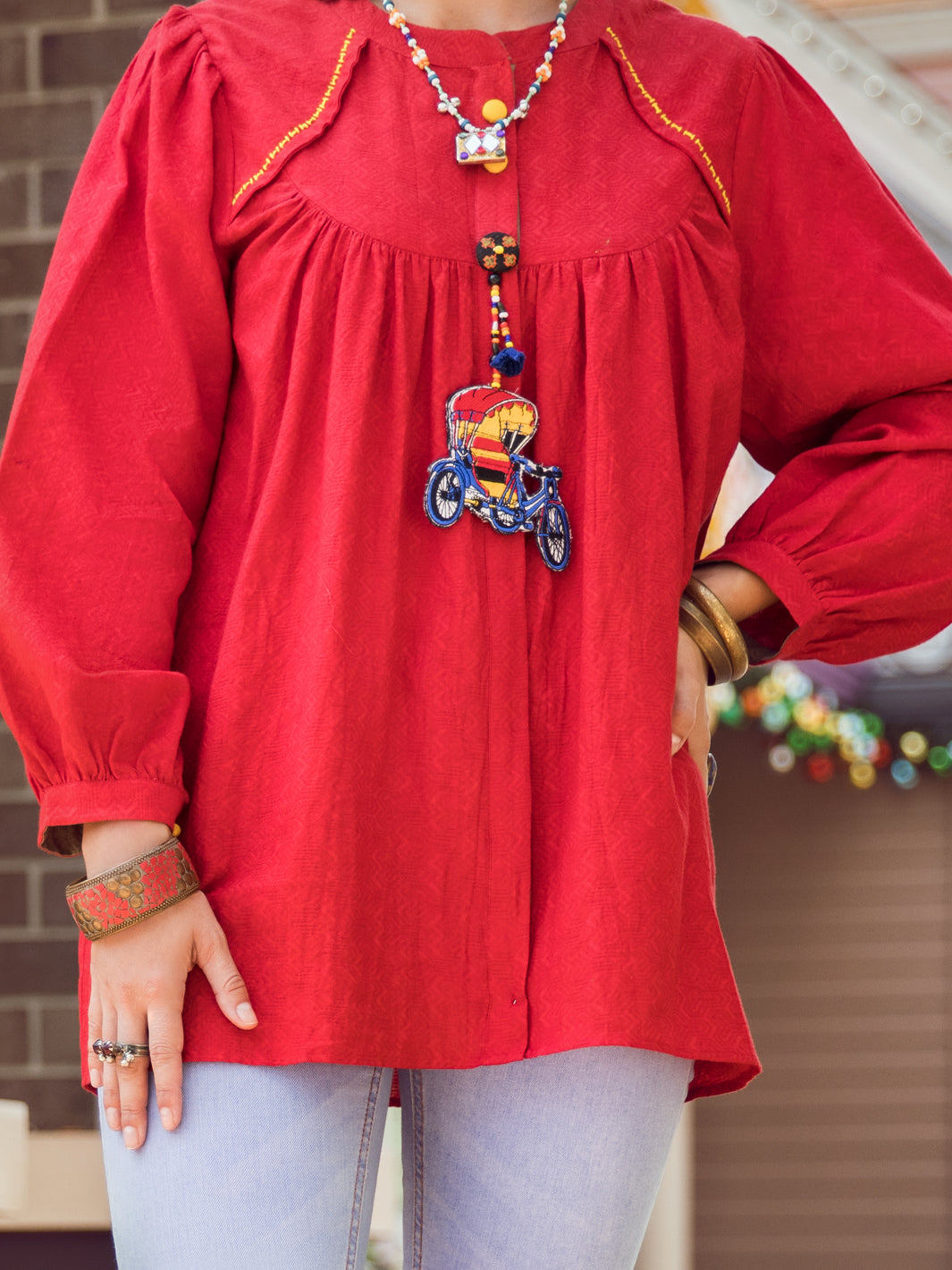 Red Dobby Tunic - ALP-LK-1366