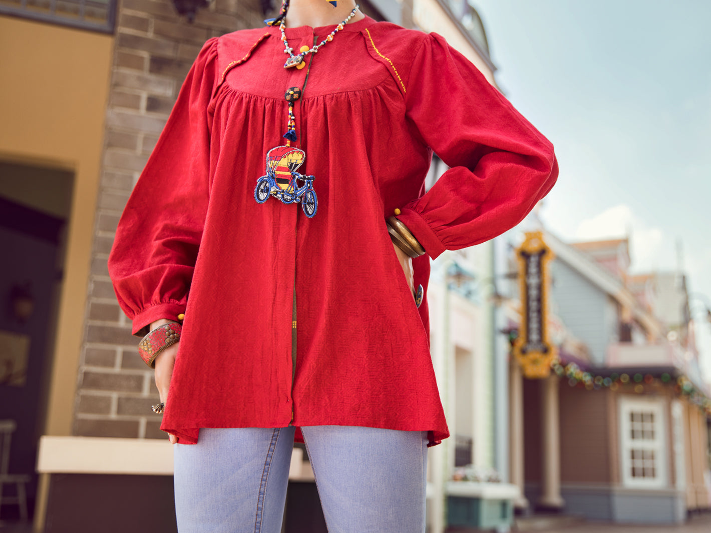 Red Dobby Tunic - ALP-LK-1366