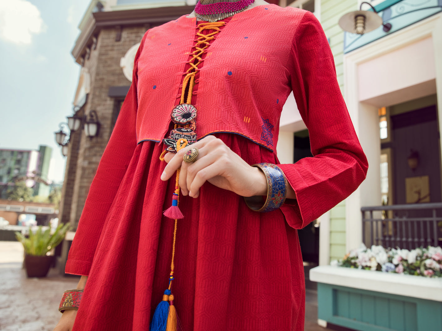 Maroon Dobby Tunic - ALP-LK-1367