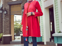 Maroon Dobby Tunic - ALP-LK-1367