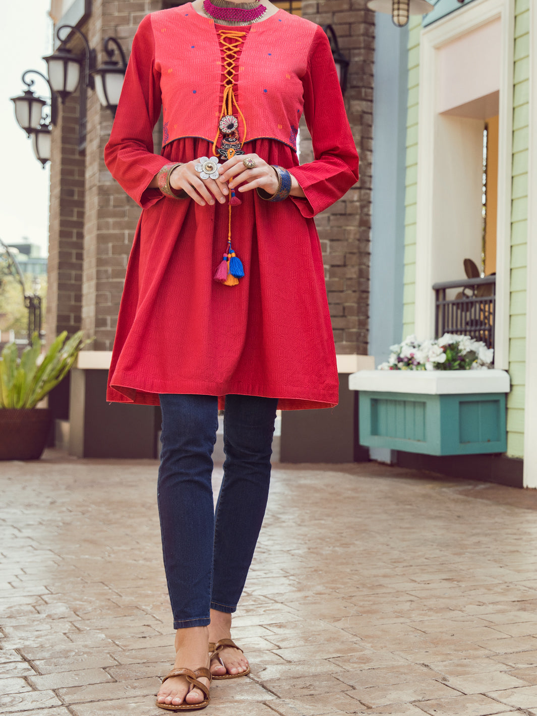 Maroon Dobby Tunic - ALP-LK-1367