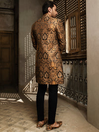 Black & Gold Blended Sherwani - AL-SW-137