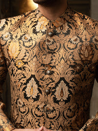 Black & Gold Blended Sherwani - AL-SW-137