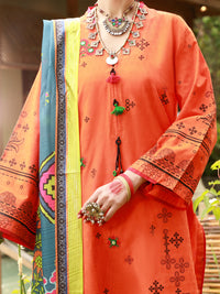Orange Dobby 3Pc Stitched - ALP-3PS-1384