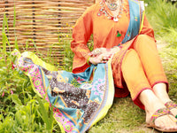 Orange Dobby 3Pc Stitched - ALP-3PS-1384