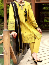 Lime Green Lawn 3Pc Unstitched - ALP-3PS-1385
