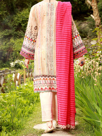 Off White Lawn 3Pc Unstitched - ALP-3PS-1387
