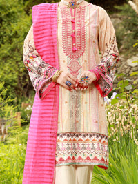 Off White Lawn 3Pc Unstitched - ALP-3PS-1387