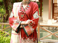 Maroon Lawn 3Pc Stitched - ALP-3PS-1388