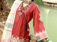 Maroon Lawn 3Pc Stitched - ALP-3PS-1388