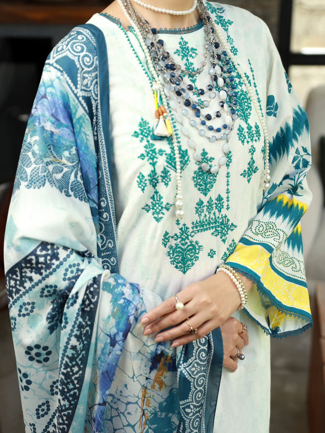 Aqua Jacquard 3Pc Unstitched - ALP-3PS-1391
