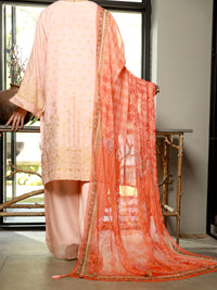 Pink Jacquard 3Pc Stitched - ALP-3PS-1393