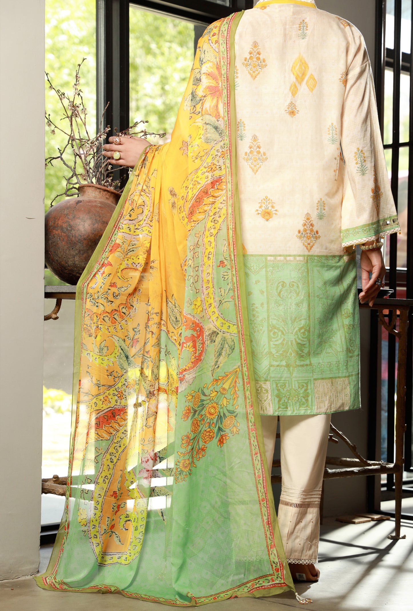 Peach Lawn 3Pc Stitched - ALP-3PS-1396