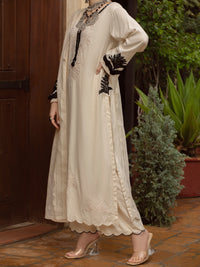 Off White Viscose 3Pc Stitched - ALP-3PS-1402