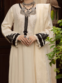 Off White Viscose 3Pc Unstitched - ALP-3PS-1402