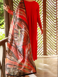 Orange Chanderi 3Pc Stitched - ALP-3PS-1407