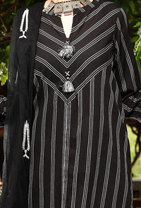 Black Dyed 3Pc Unstitched - ALP-3PS-1410