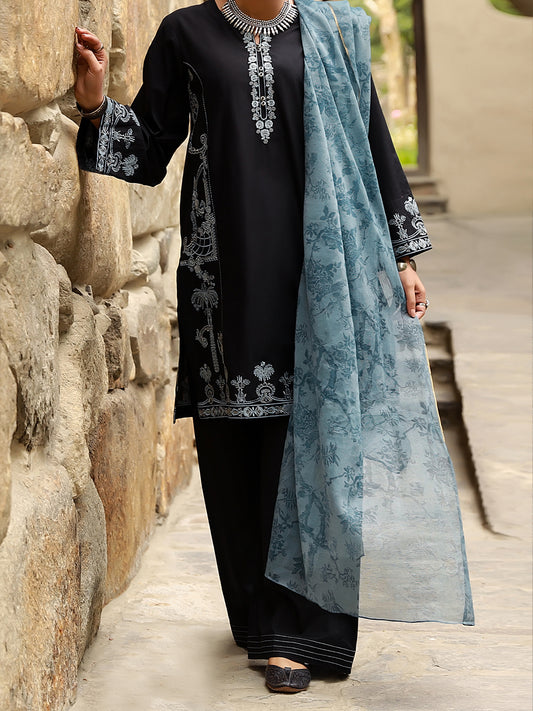 Black Lawn 3Pc Unstitched - ALP-3PS-1412
