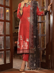Red Cambric 3 Piece Stitched - ALP-3PS-1426