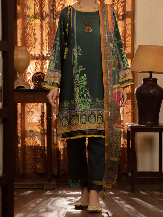 Dark Green Jacquard 3Pc Stitched - ALP-3PS-1428