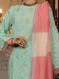 Ice Blue Jacquard 3 Piece Stitched - ALP-3PS-1433