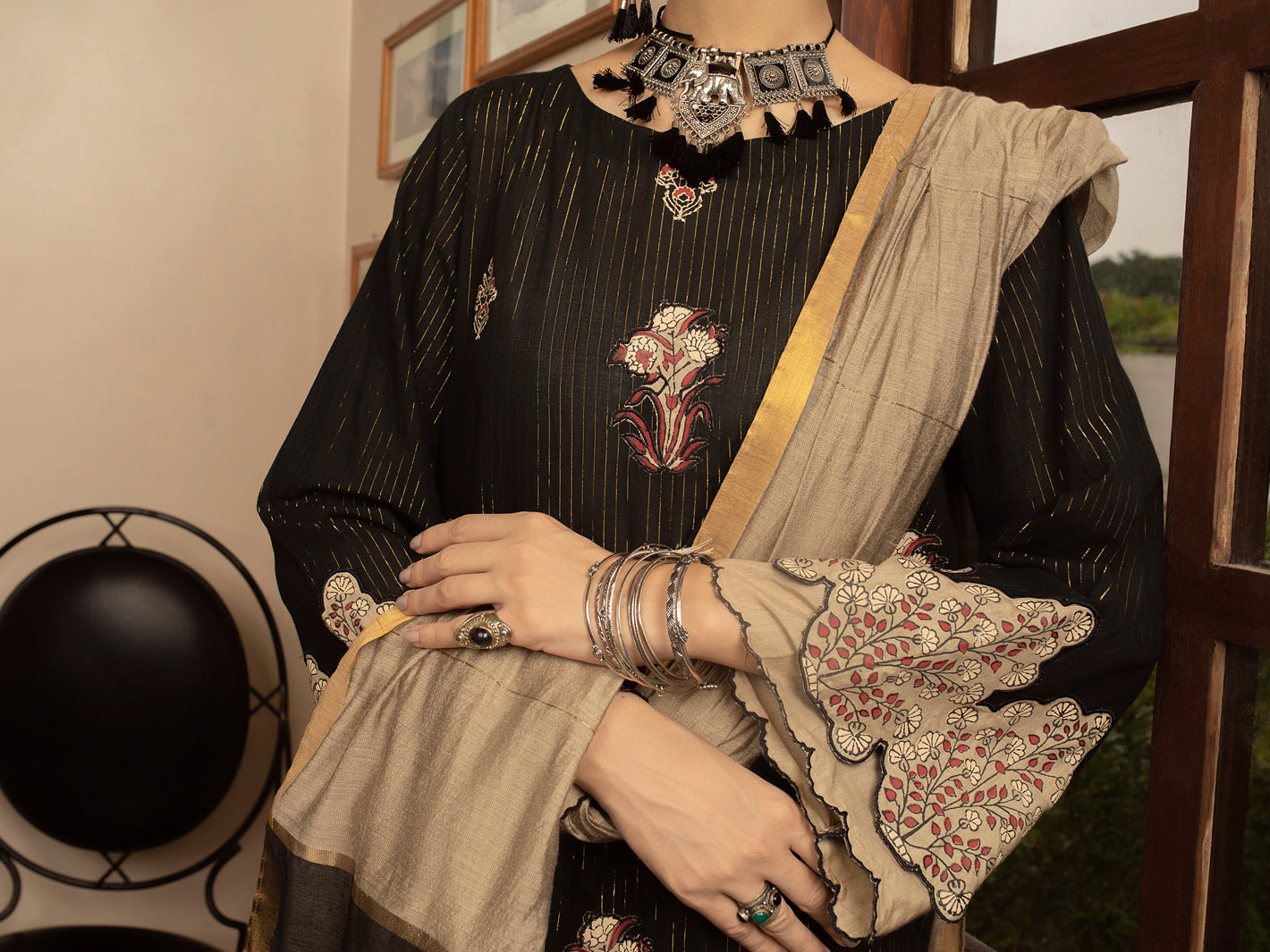 Black 3 Piece Stitched - ALP-3PS-1435