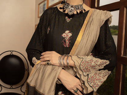 Black 3 Piece Stitched - ALP-3PS-1435