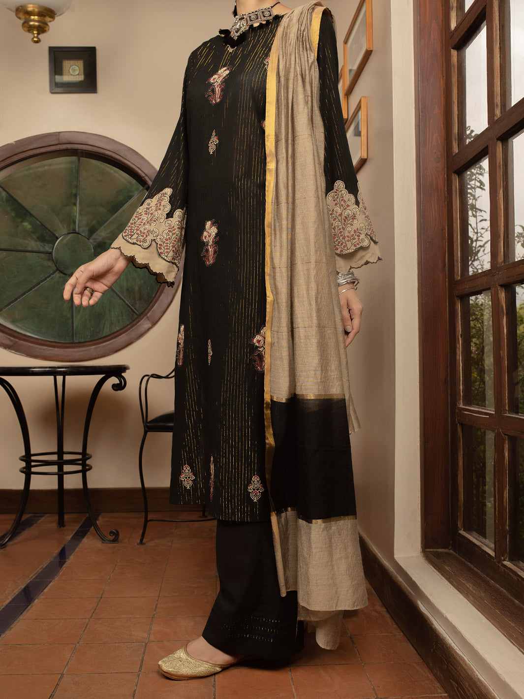Black 3 Piece Stitched - ALP-3PS-1435