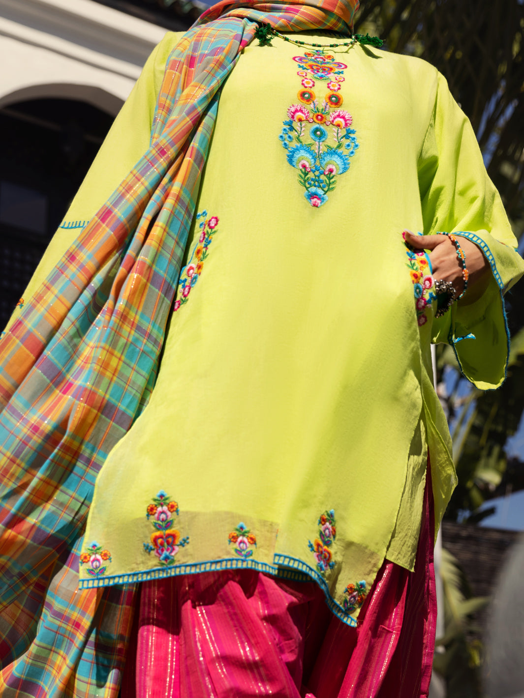 Parrot Green Blended 3 Piece Stitched - ALP-3PS-1437