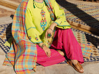 Parrot Green Blended 3 Piece Stitched - ALP-3PS-1437