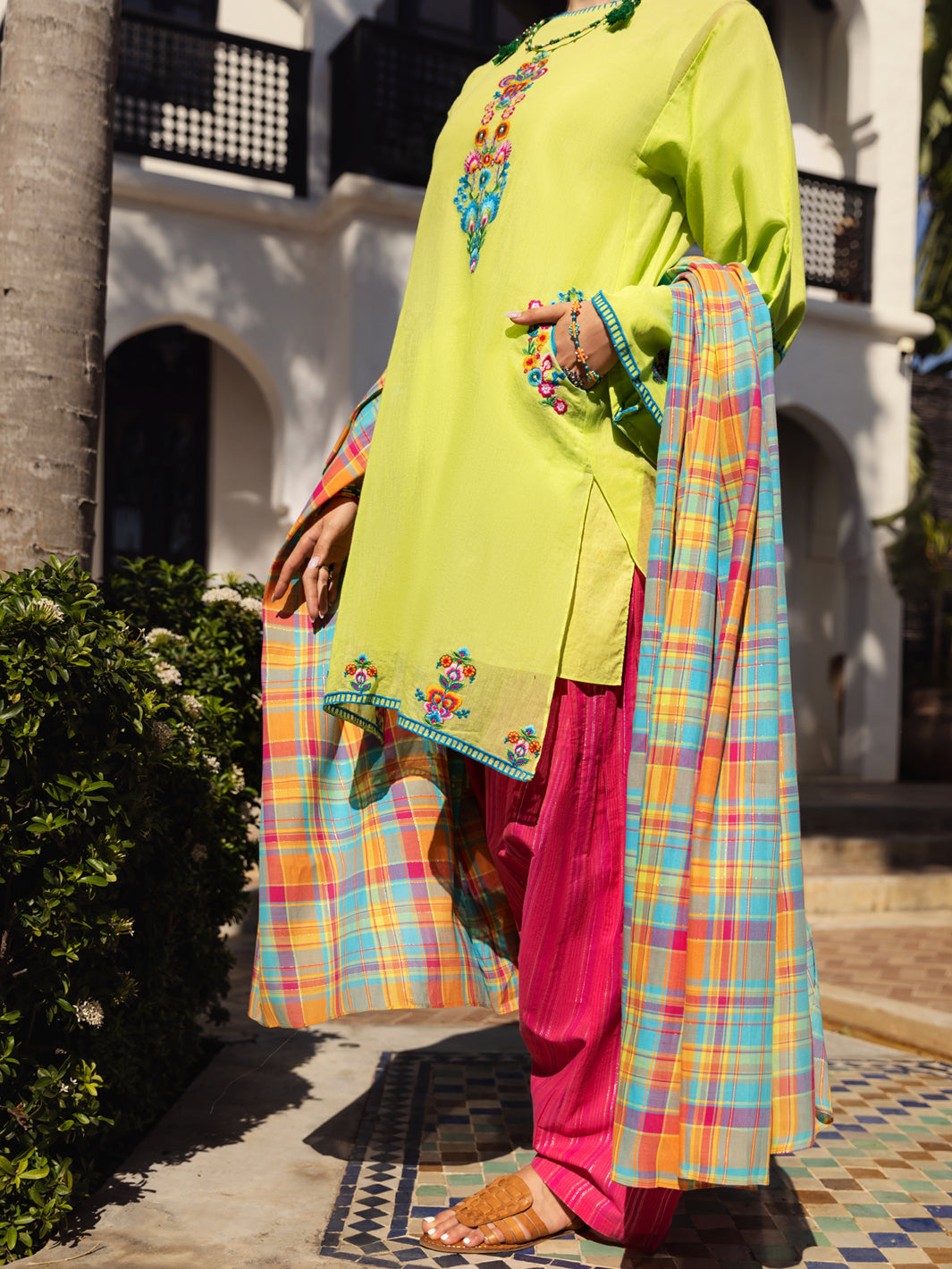 Parrot Green Blended 3 Piece Stitched - ALP-3PS-1437