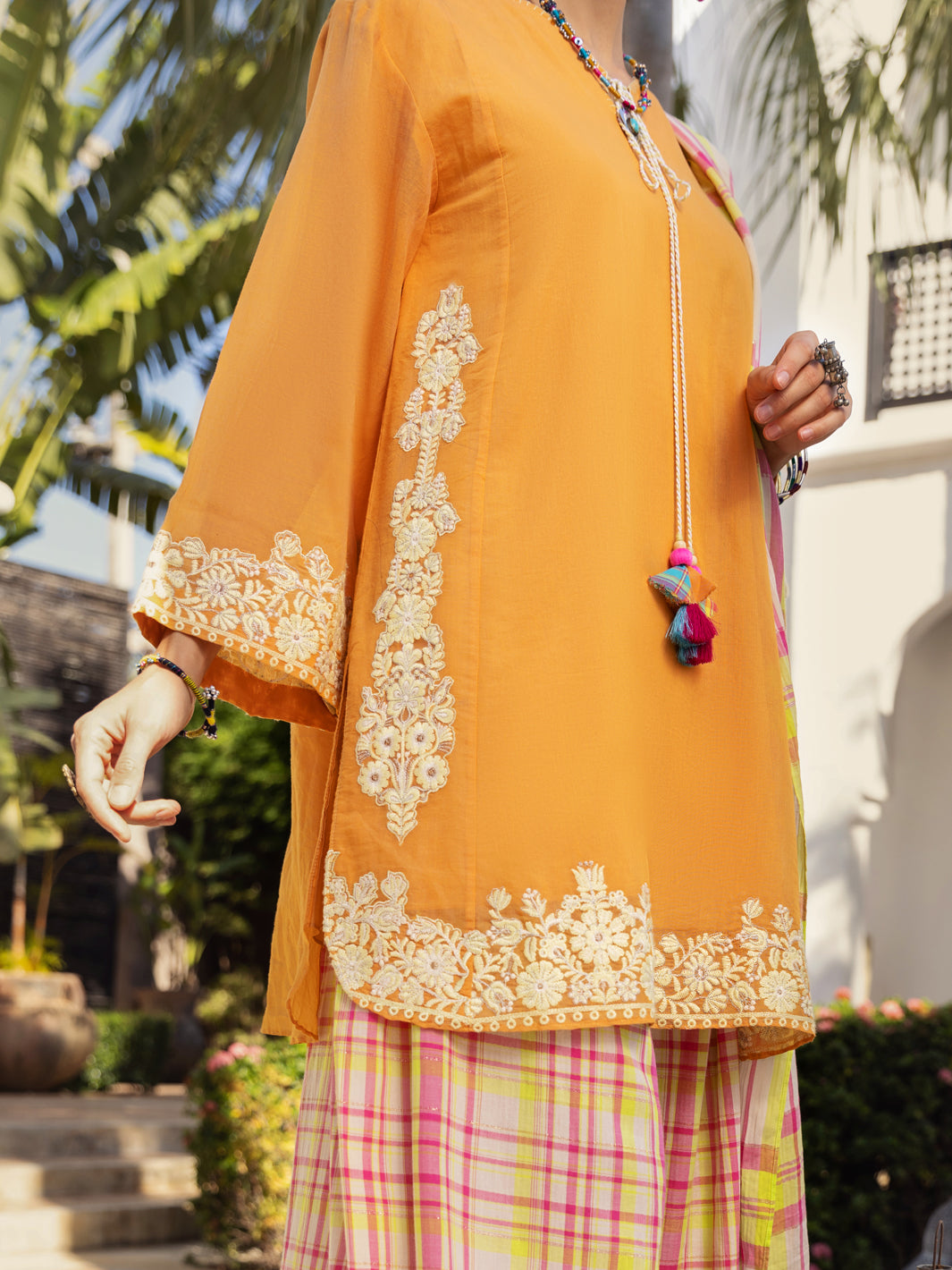 Peach Cotton Yarn-Dyed 3 Piece Unstitched - ALP-3PS-1438