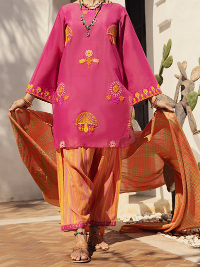 Pink Blended 3 Piece Stitched - ALP-3PS-1441