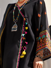 Black Yarn-Dyed 3 Piece Stitched - ALP-3PS-1443