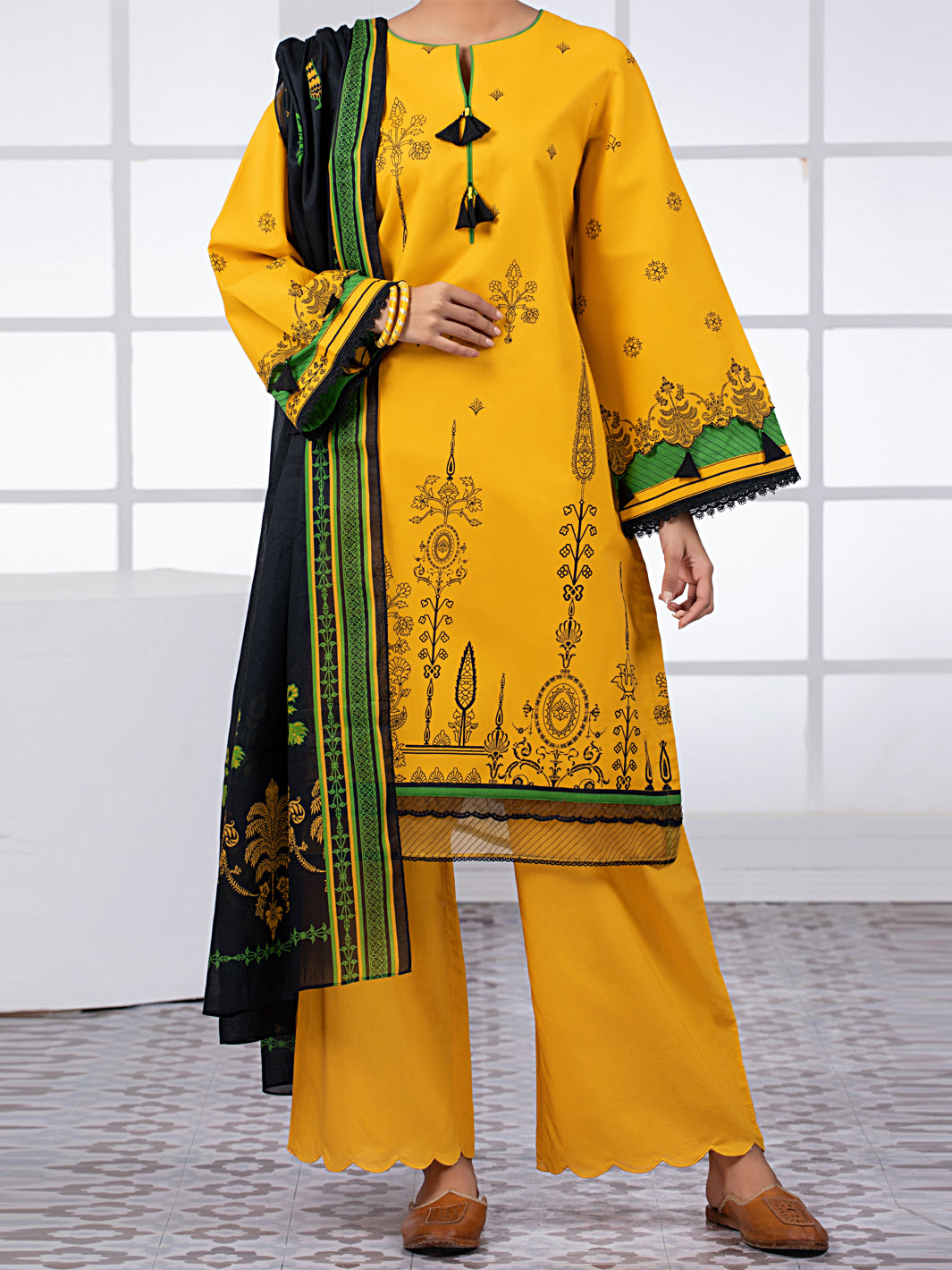 Mustard Lawn 2Pc Unstitched - ALP-2PS-1445A