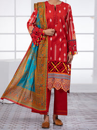 Red Lawn 2 Piece Unstitched - ALP-2PS-1449A