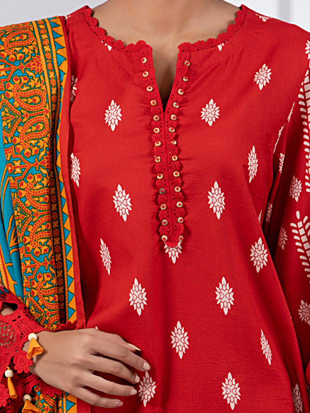 Red Lawn 2 Piece Unstitched - ALP-2PS-1449A