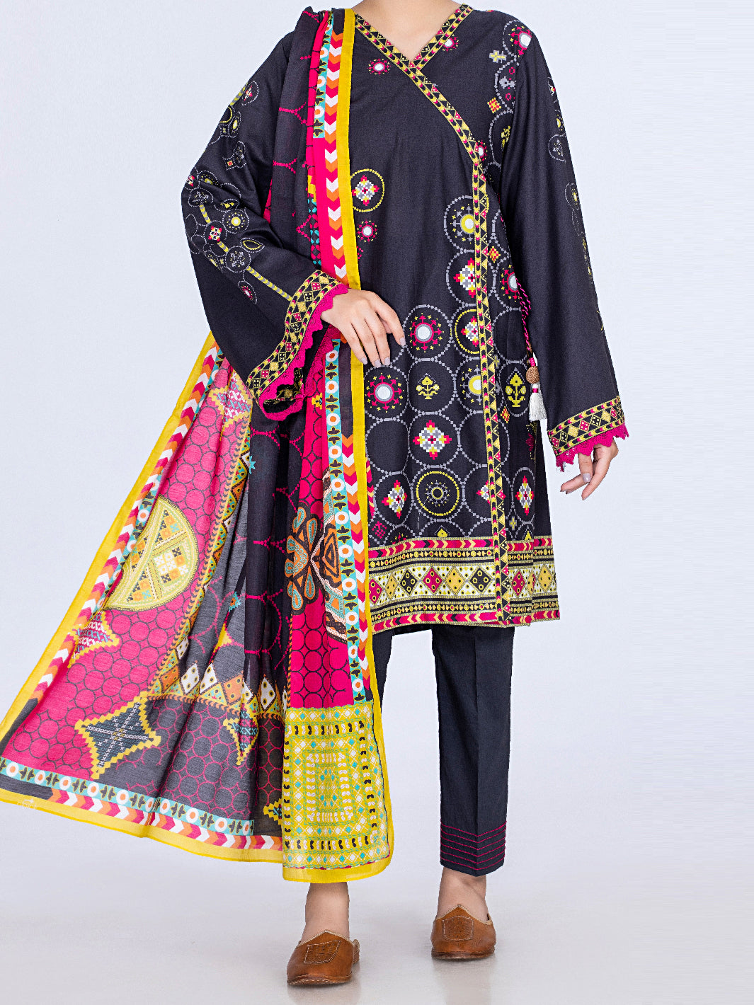 Black Lawn 2Pc Unstitched - ALP-2PS-1454A