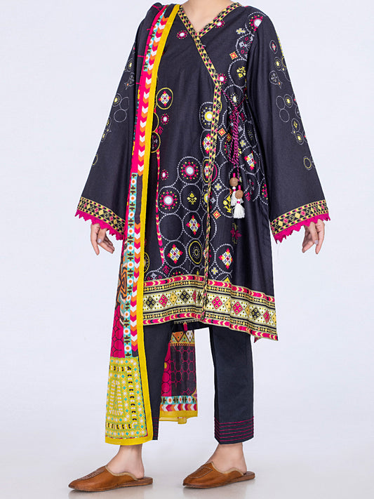 Black Lawn 2Pc Unstitched - ALP-2PS-1454A