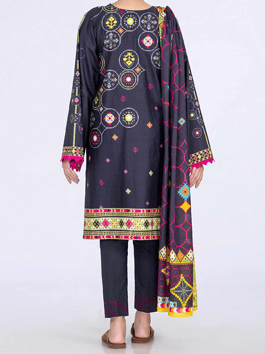 Black Lawn 2Pc Unstitched - ALP-2PS-1454A