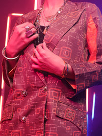 Brown Satin 2Pc Stitched - ALP-2PS-LKS-1458