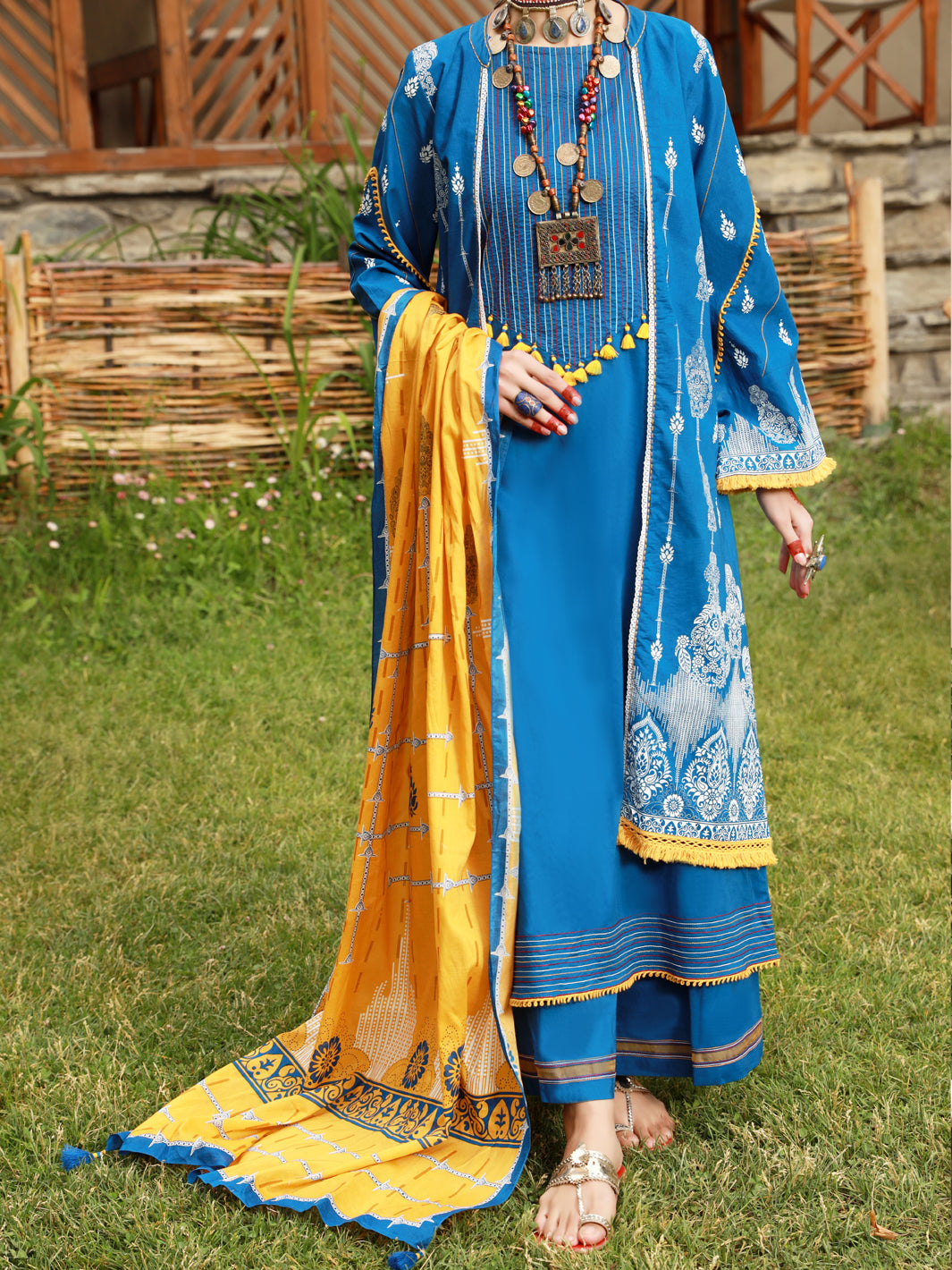 Blue Lawn 3Pc Unstitched - ALP-3PS-1476