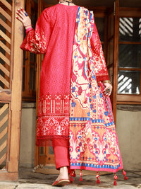 Red Lawn 3Pc Unstitched - ALP-3PS-1477