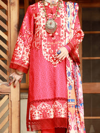 Red Lawn 3Pc Unstitched - ALP-3PS-1477