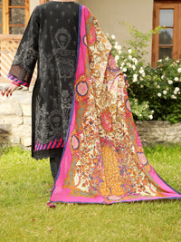 Black Lawn 3Pc Unstitched - ALP-3PS-1478